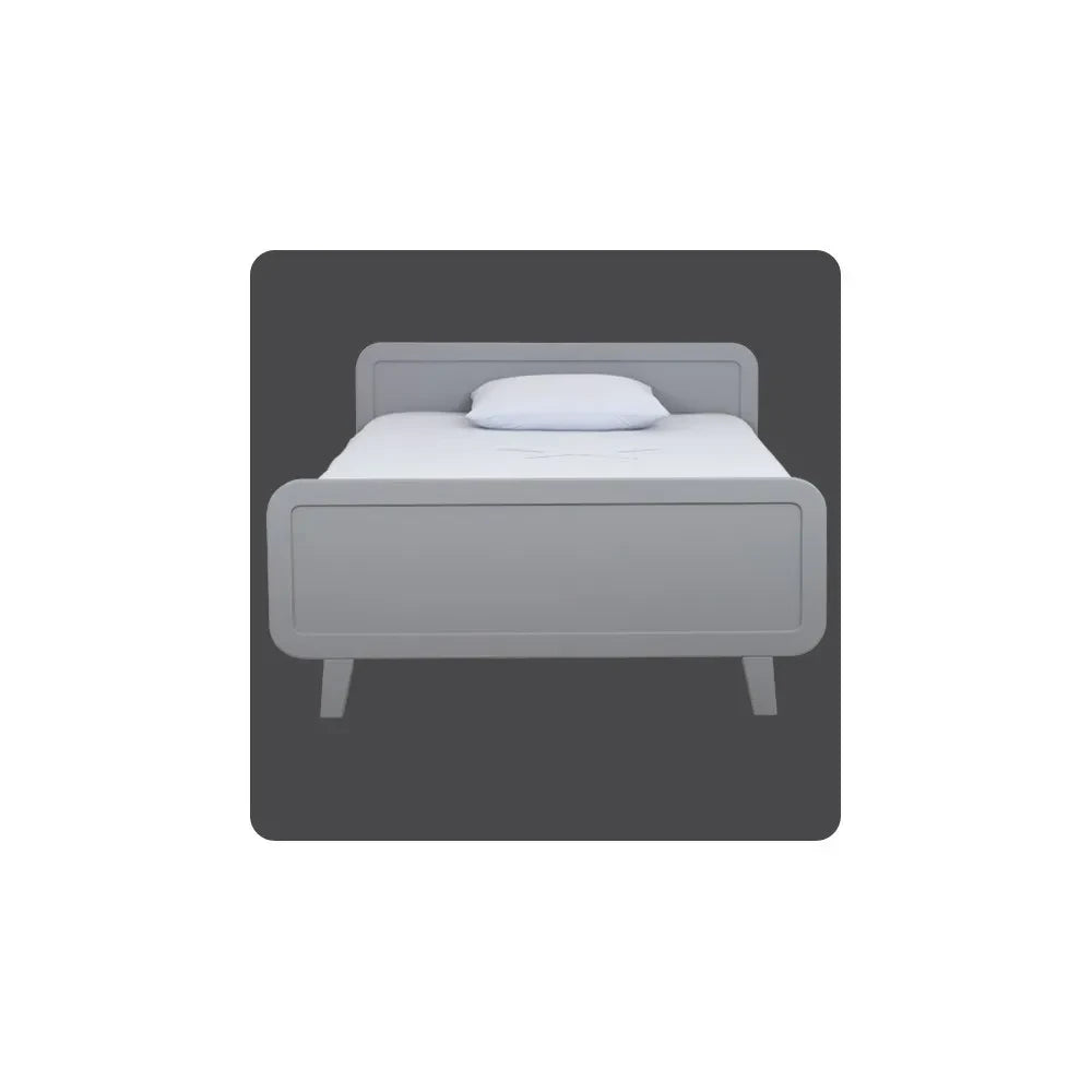 Laurette - Rundes Bett 120x200cm - Hellgrau | Grau