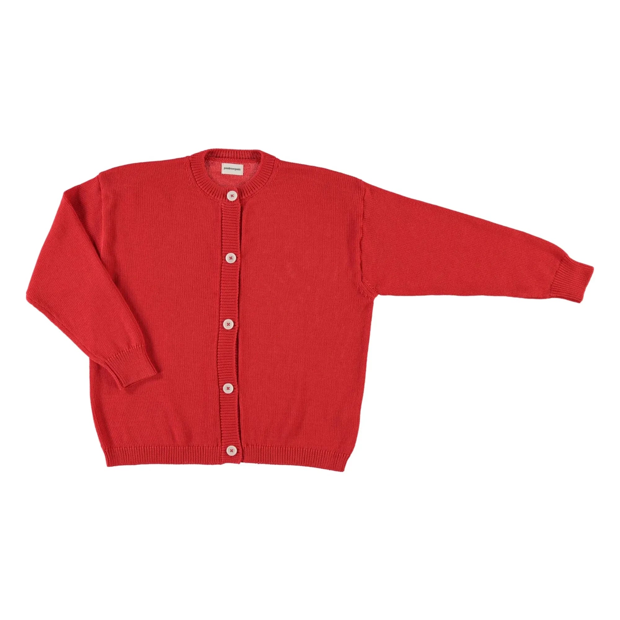 Poudre Organic - Bio-Baumwoll-Cardigan Pétale | Rot
