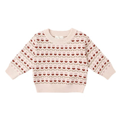 Rylee + Cru - Shiloh Ruby Hearts Pullover | Dusty Rose