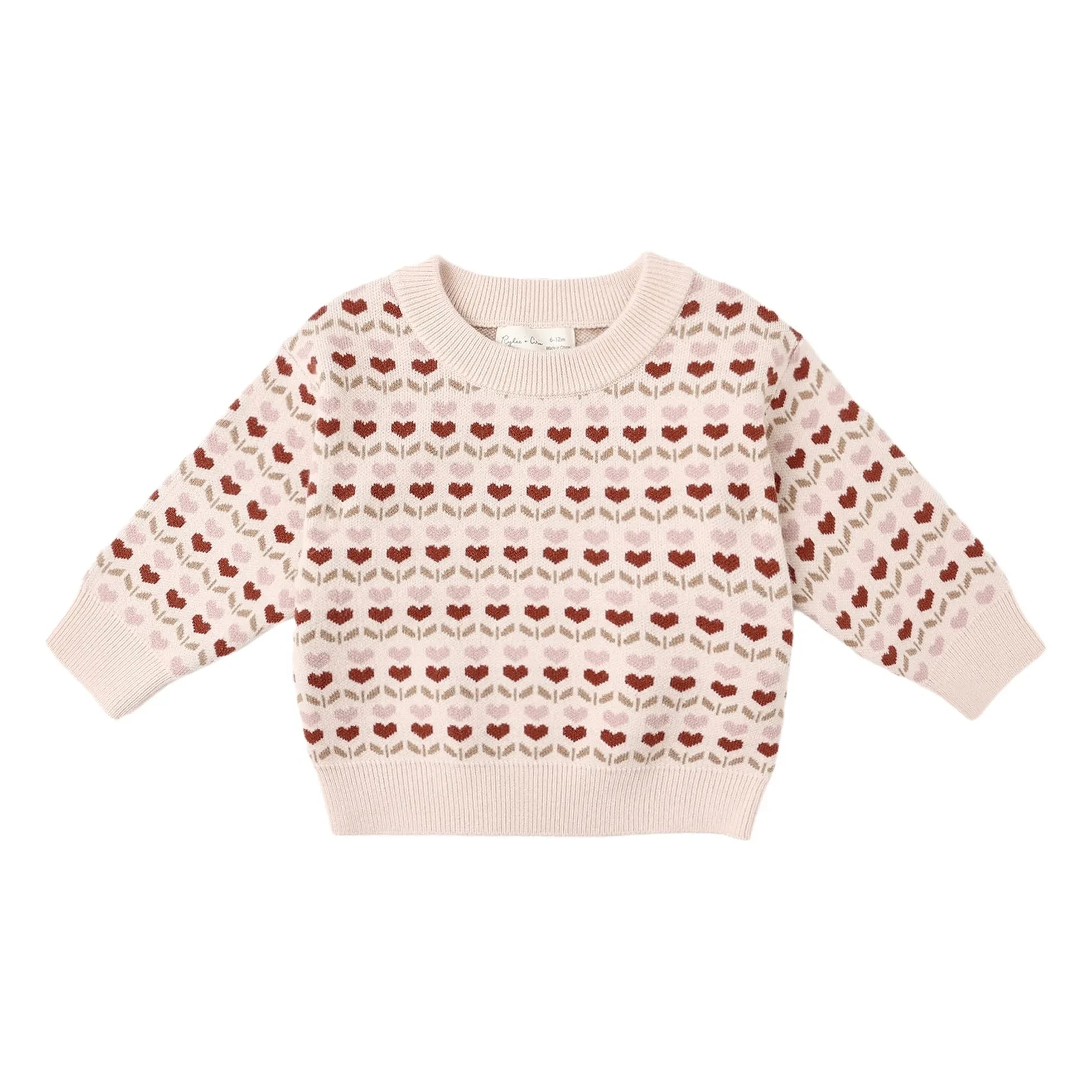 Rylee + Cru - Shiloh Ruby Hearts Pullover | Dusty Rose
