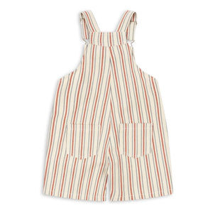 Konges Sløjd - Frankie Gestreifter Bio-Baumwoll-Short-Overall | Beige