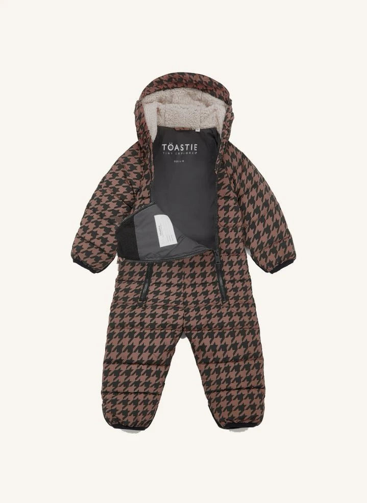 Töastie - Wasserdichte Houndstooth Cloud Jacke Aus Recycletem Material | Braun
