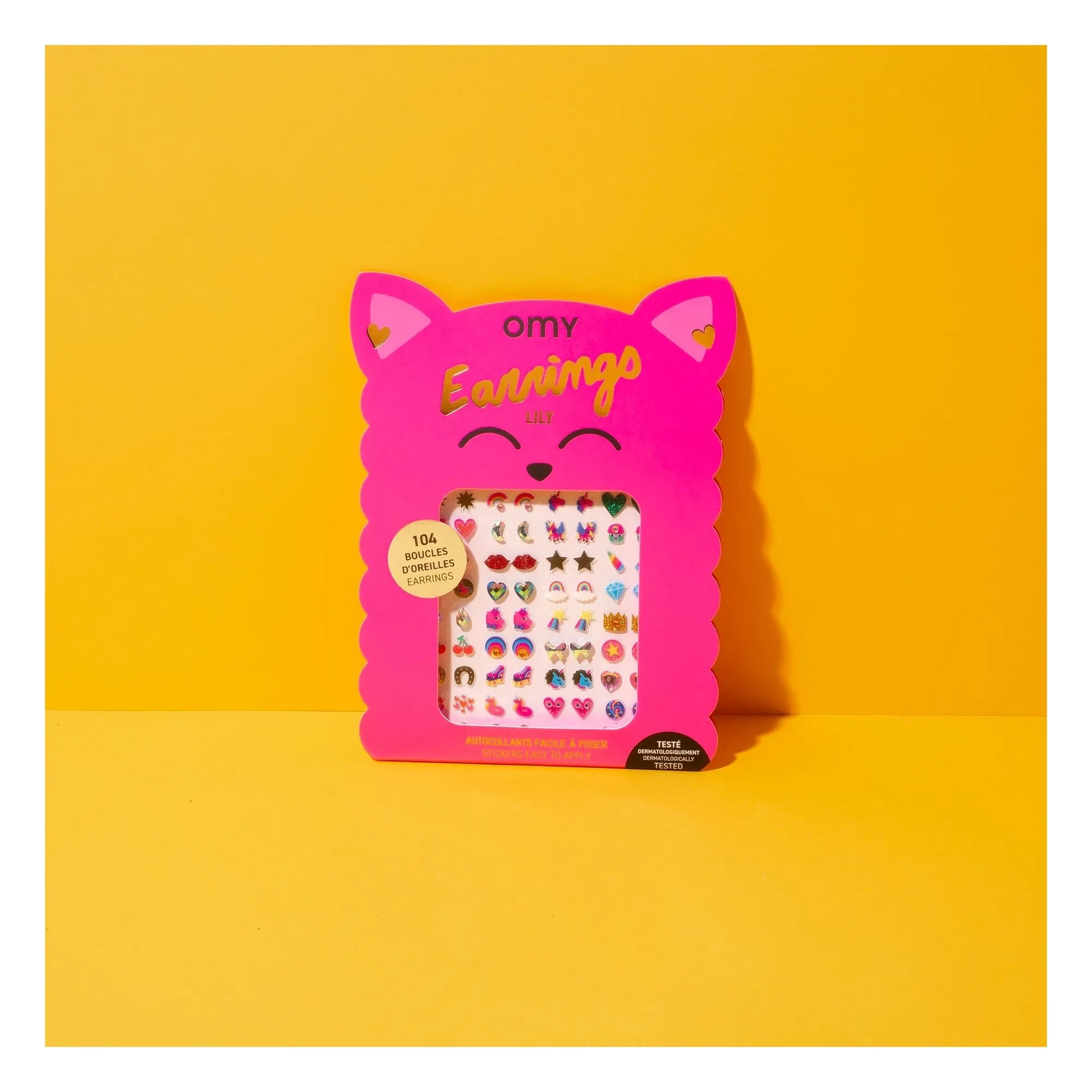 Omy - Lily selbstklebende Ohrringe | Rosa