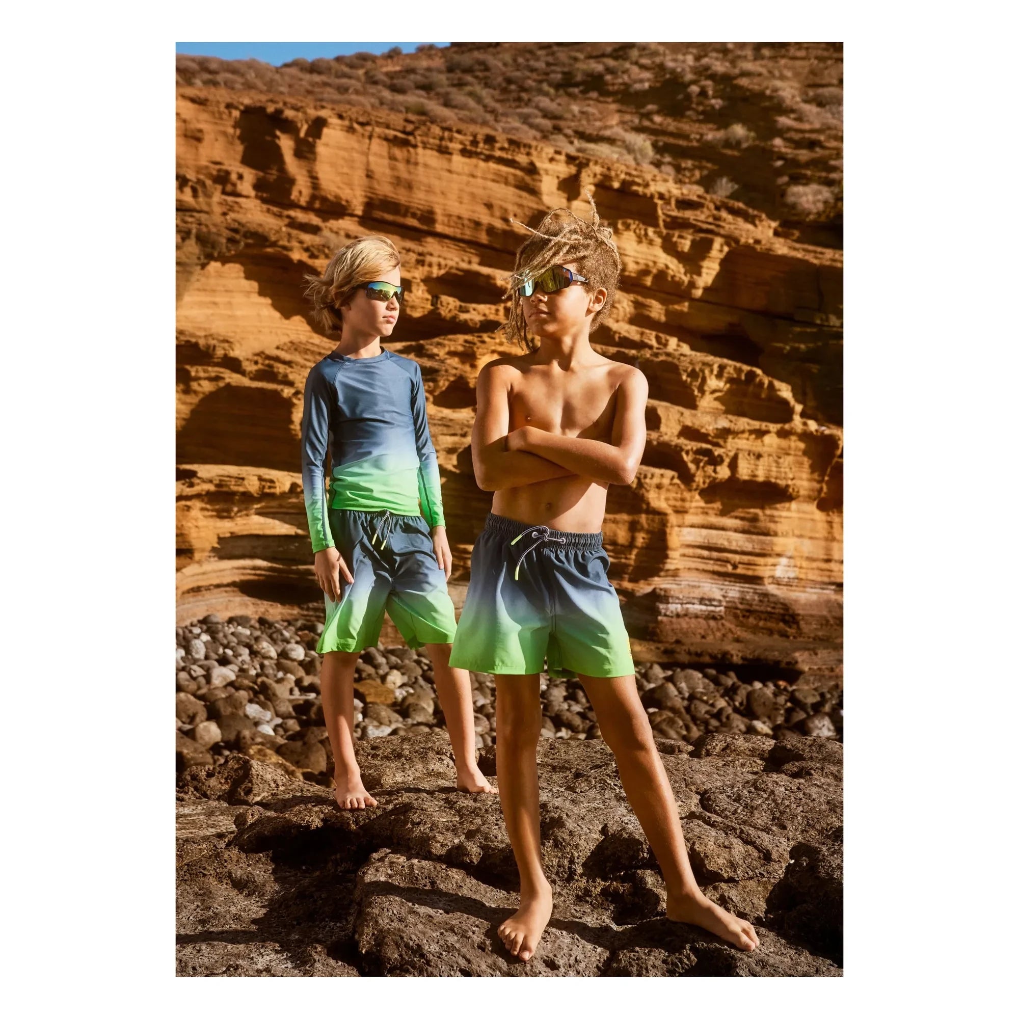 Molo - Neptune LS Anti-UV Gradient T-Shirt aus recycelten Fasern | Neon Grün