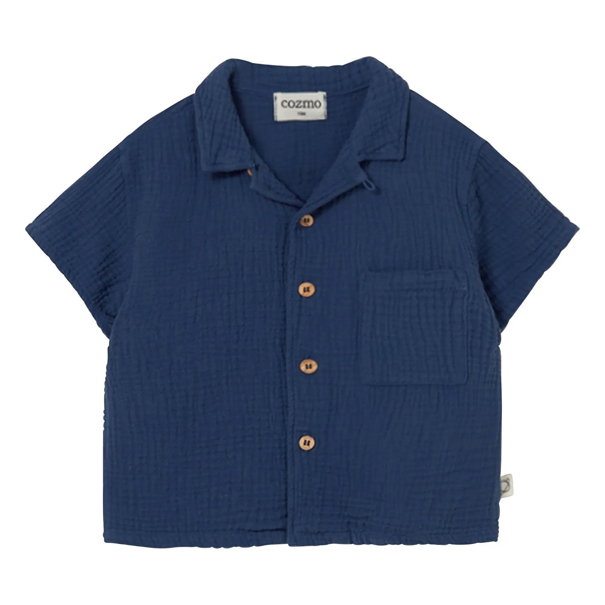 Cozmo - Abel Musselin-Hemd | Marineblau