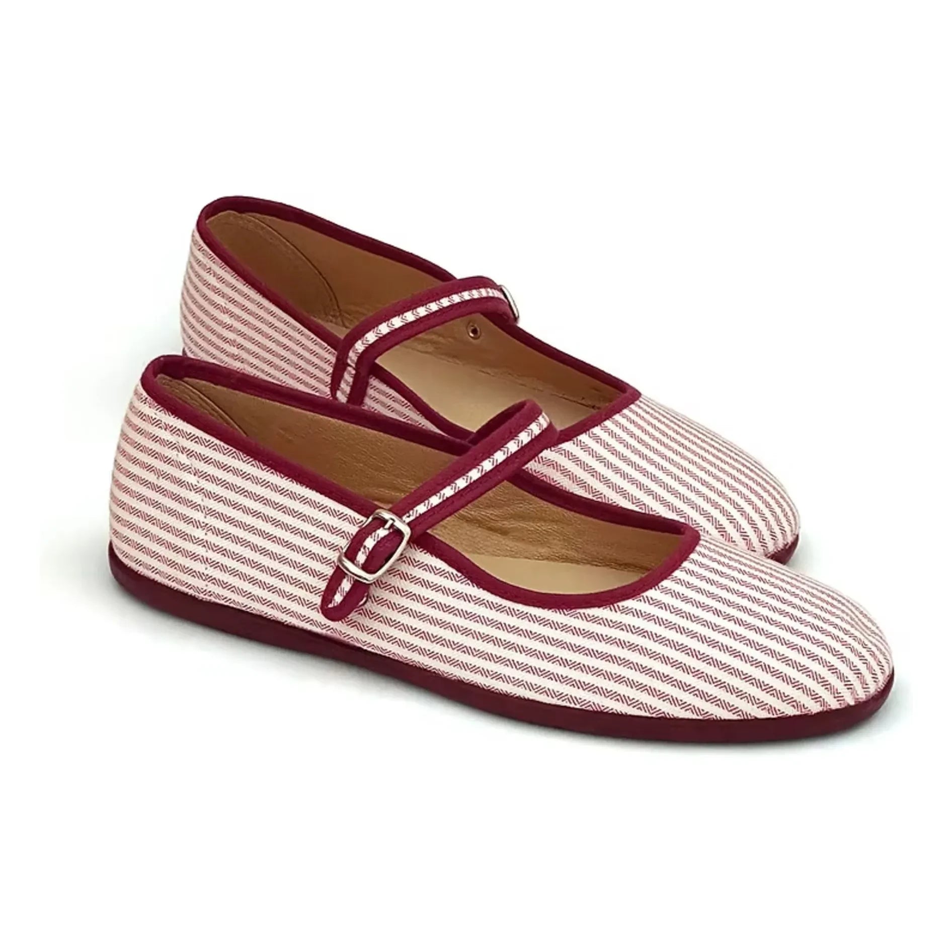 Hermosilla - Gestreifte Aras Ballerinas - Damen Kollektion | Bordeaux