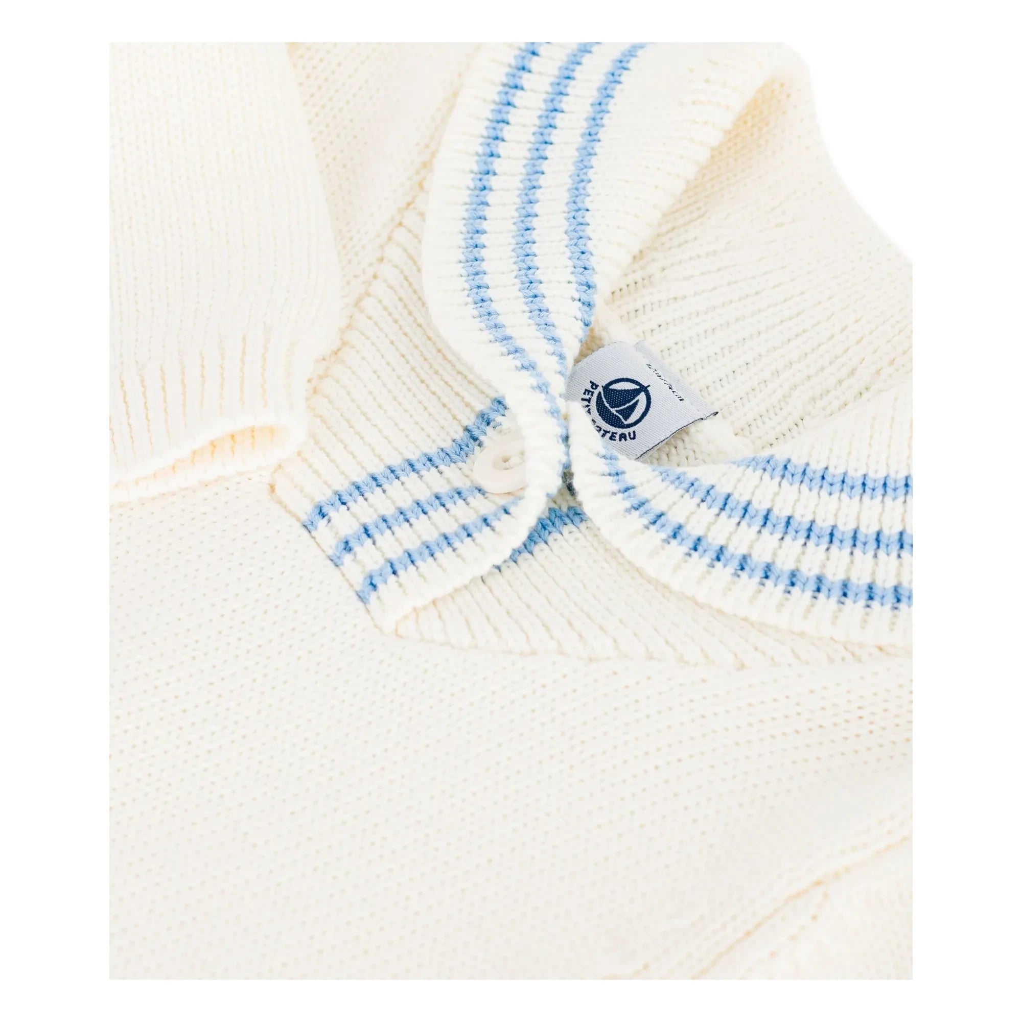 Petit Bateau – Schalkragenpullover aus Bio-Baumwolle | Ecru