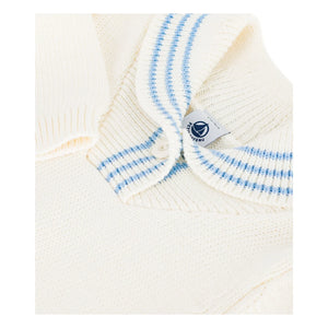 Petit Bateau – Schalkragenpullover aus Bio-Baumwolle | Ecru