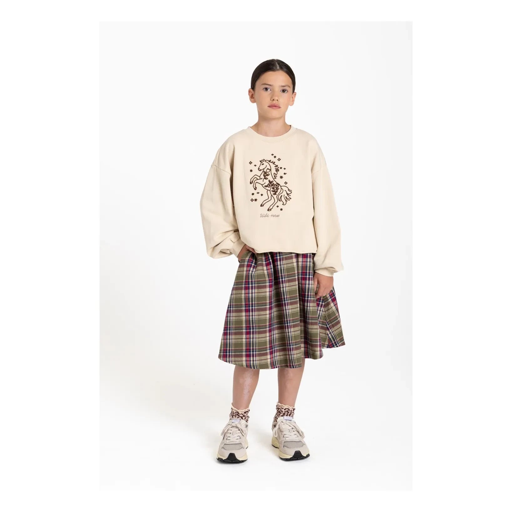Hundred Pieces – Belmont Wild Horses Bio-Pamuk-Sweatshirt | Krem