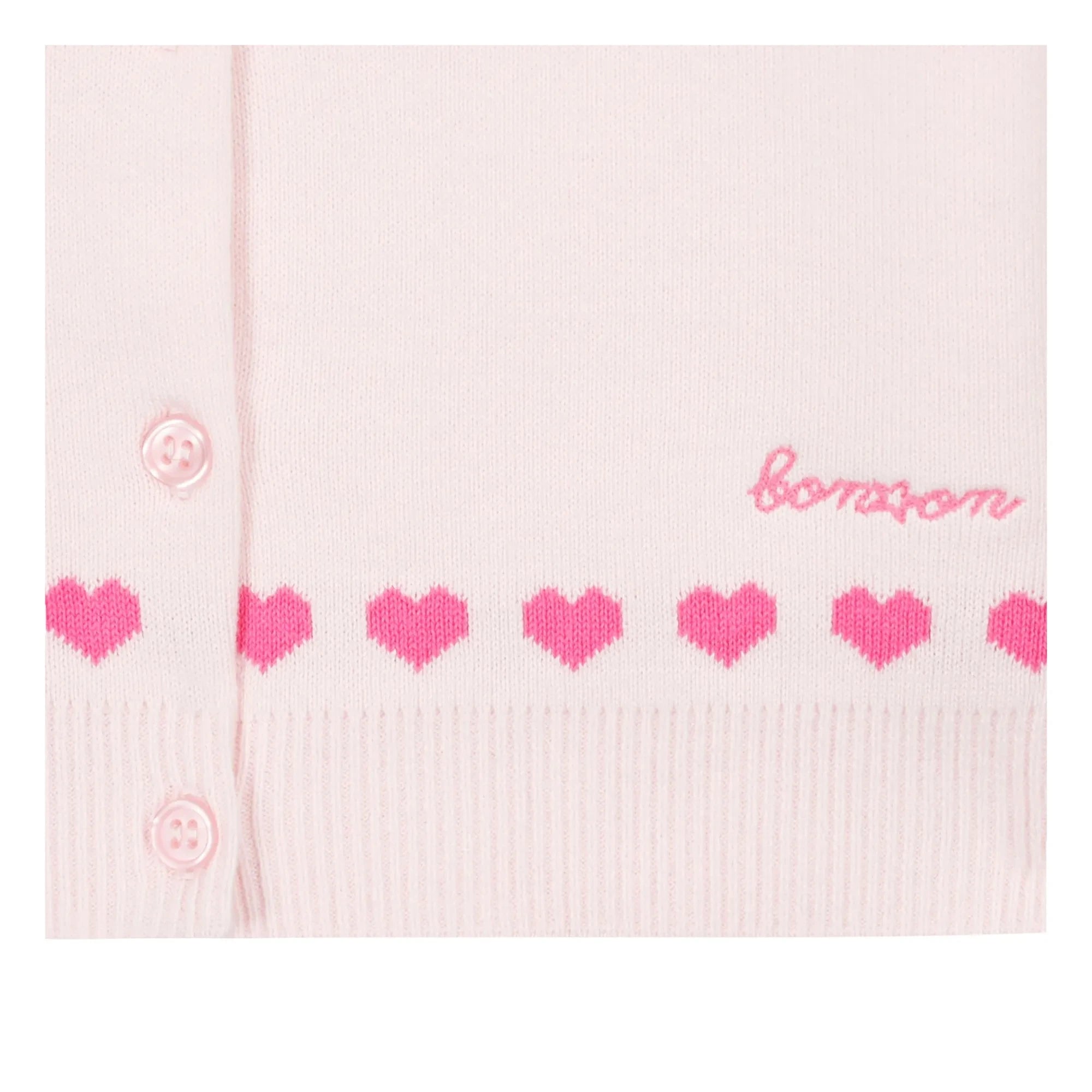 Bonton - Laligne Mini Hearts Strickjacke | Ecru