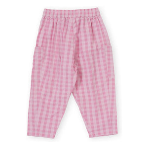 Goldie + Ace – Hose mit Vichykaro-Taschen | Pink