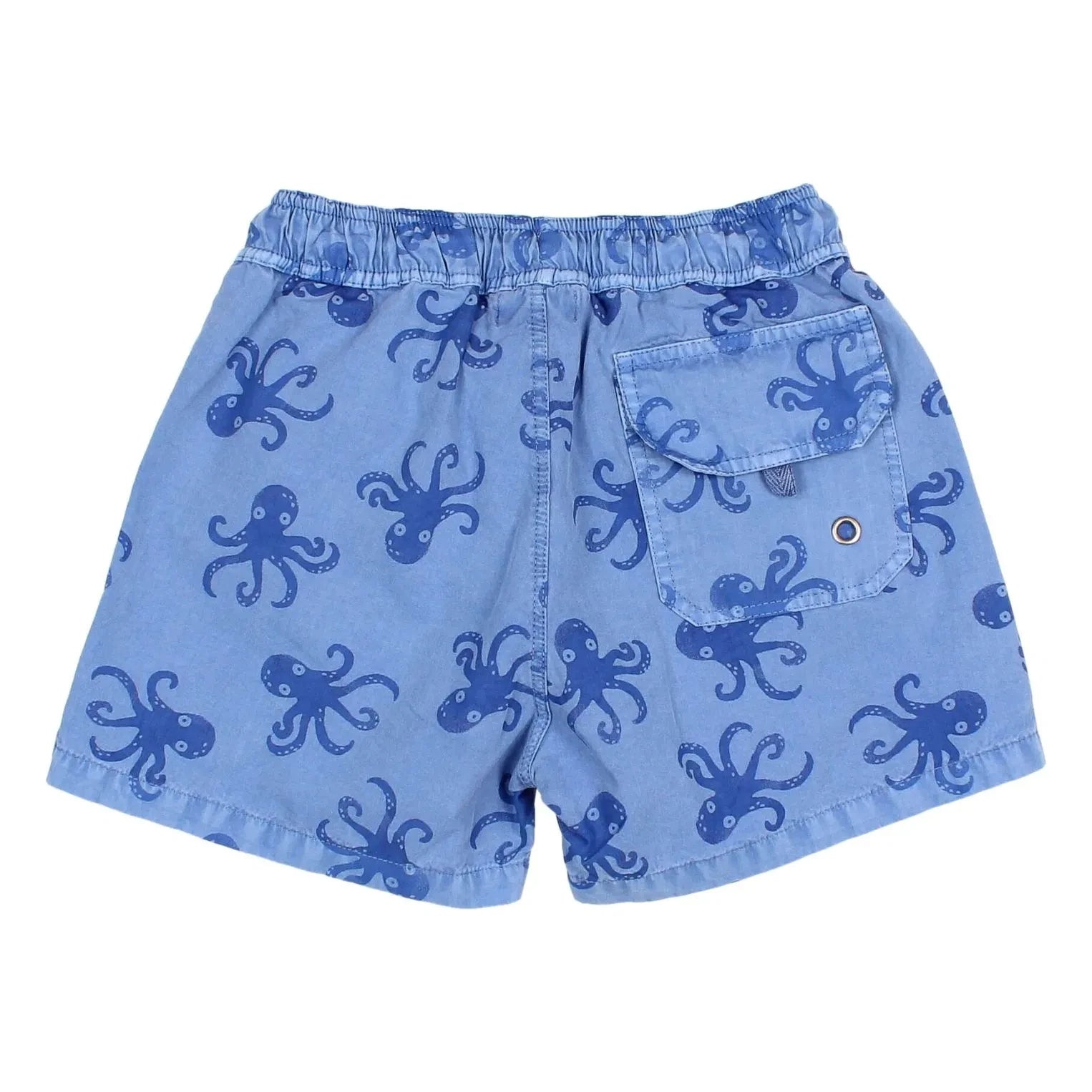 Búho - Badeshorts mit Krakenmuster Popeline Bio-Baumwolle | Blau