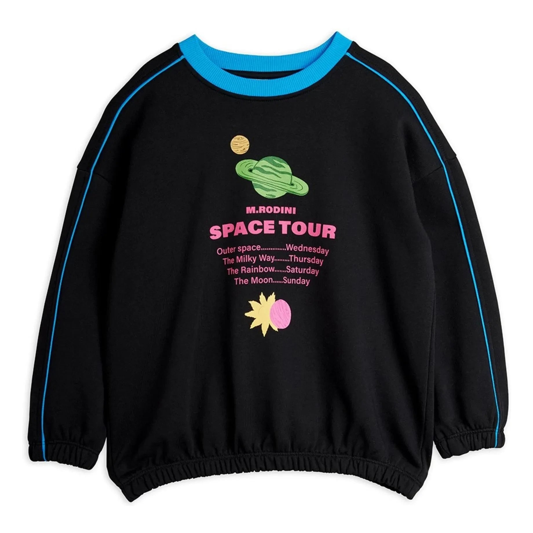 Mini Rodini - Space Tour Bio-Baumwoll-Sweatshirt | Schwarz