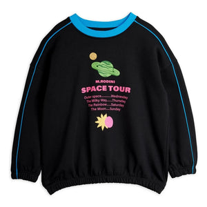 Mini Rodini - Space Tour Bio-Baumwoll-Sweatshirt | Schwarz