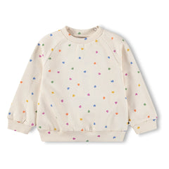 Molo – Bio-Baumwoll-Sweatshirt mit Herzstickerei | Ecru