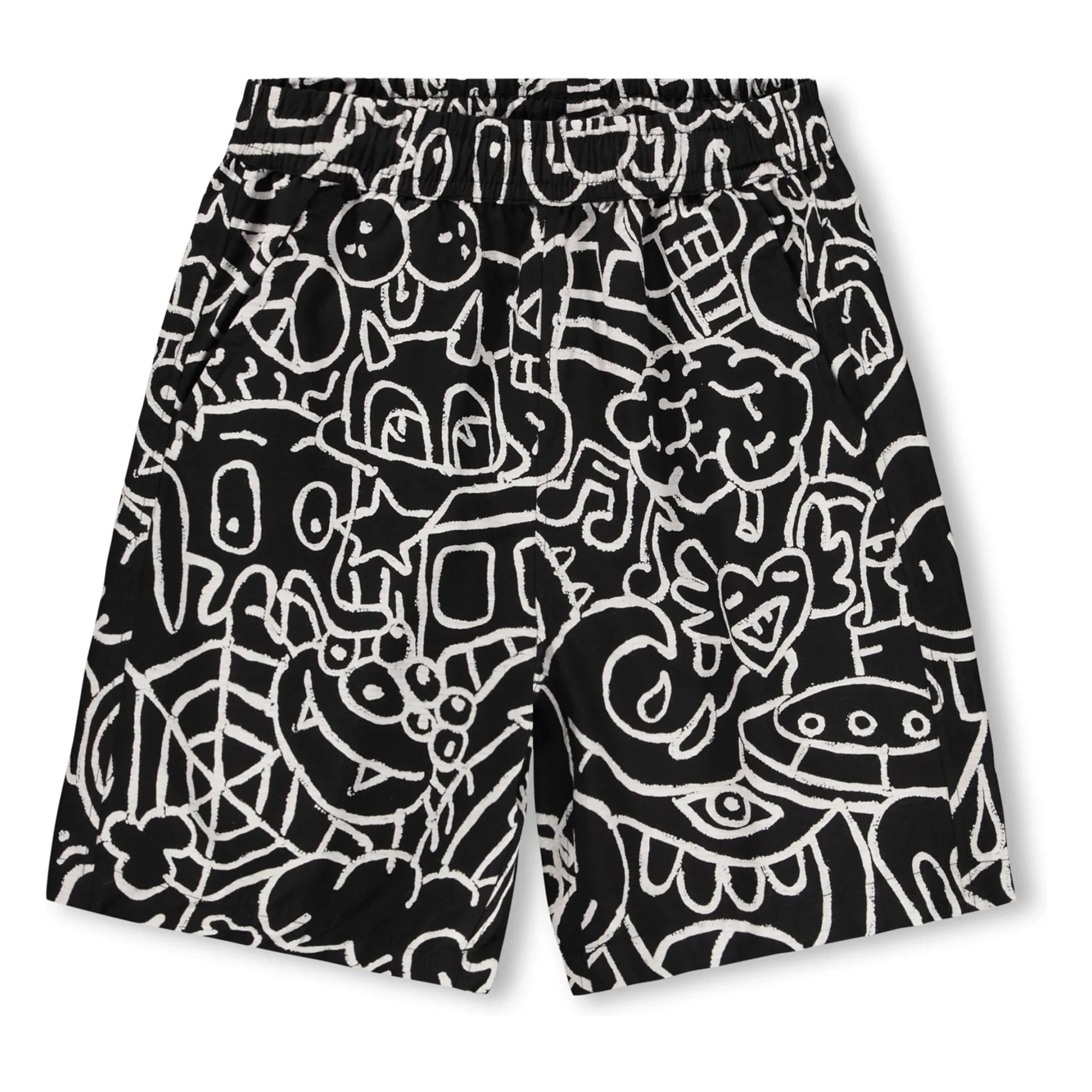 Molo - Avart Doodles Shorts aus Bio-Baumwolle | Schwarz