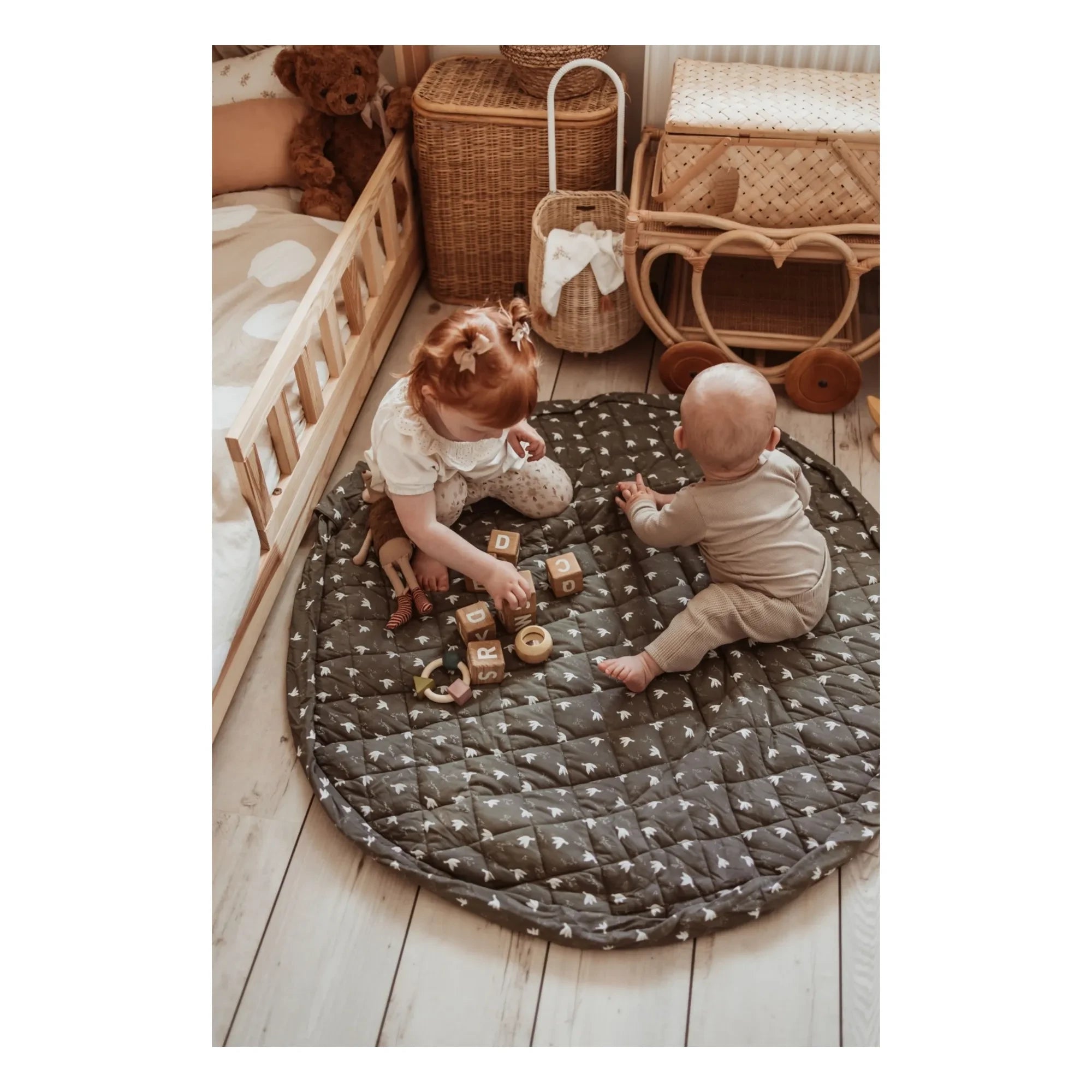 Play and Go - Noomad Tasche / Teppich - Vögel | Khaki