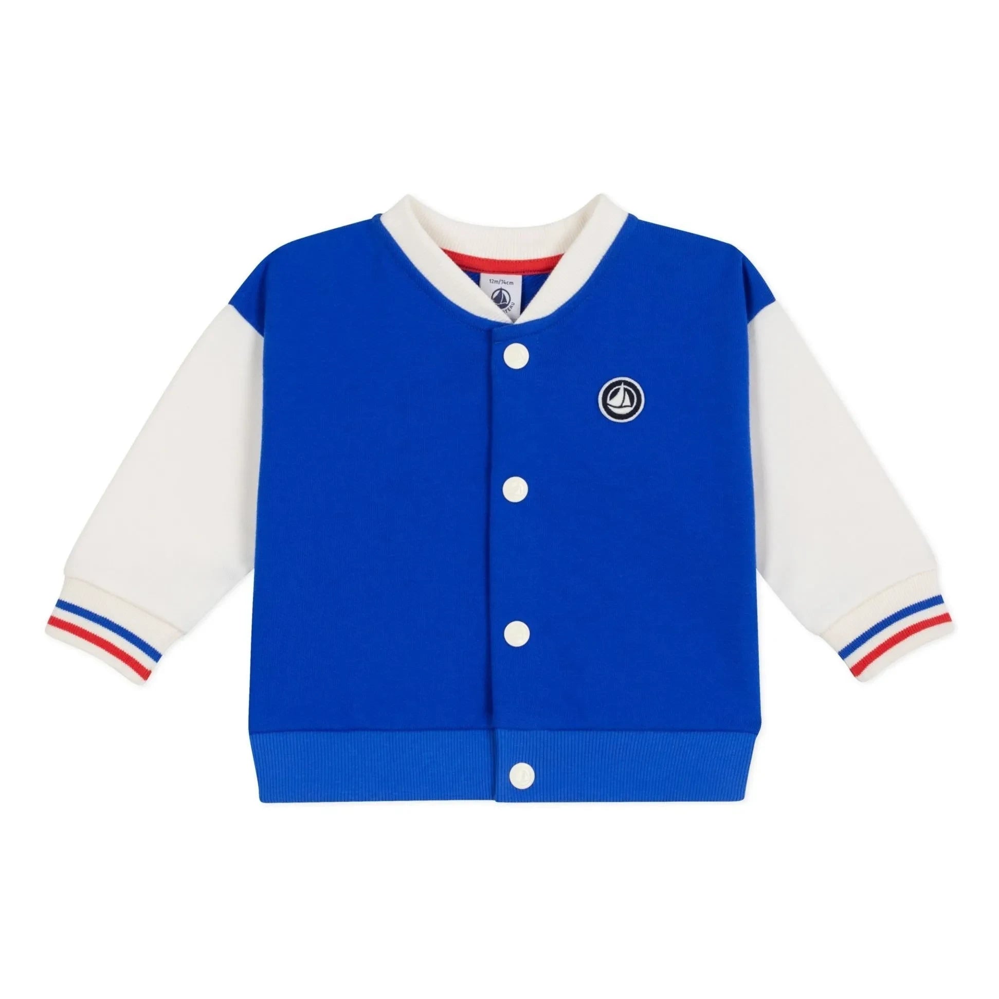 Petit Bateau - Jacke Teddy Colorblock | Königsblau