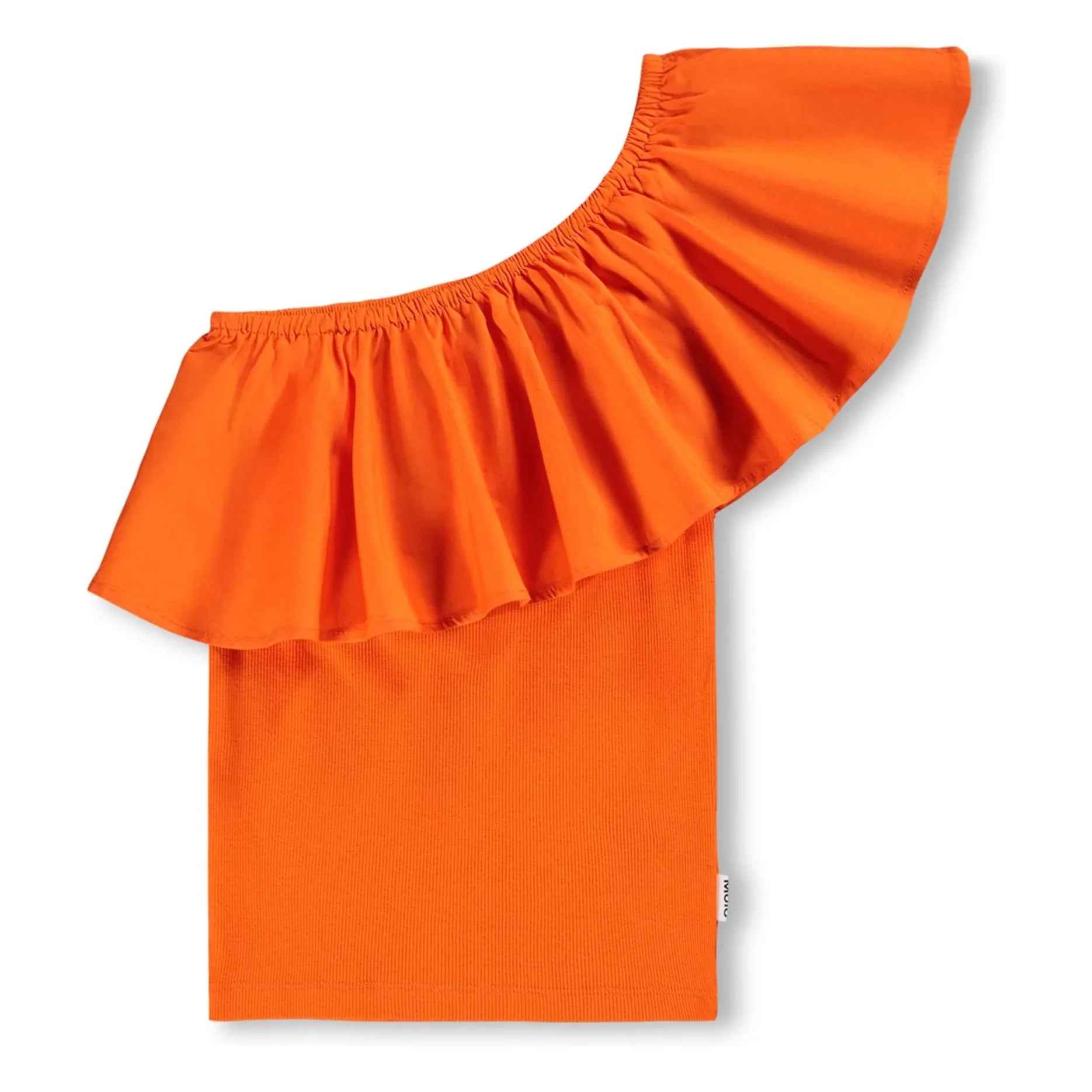 Molo - Rebecca Top Asymmetrische Rüschen Bio-Baumwolle | Orange