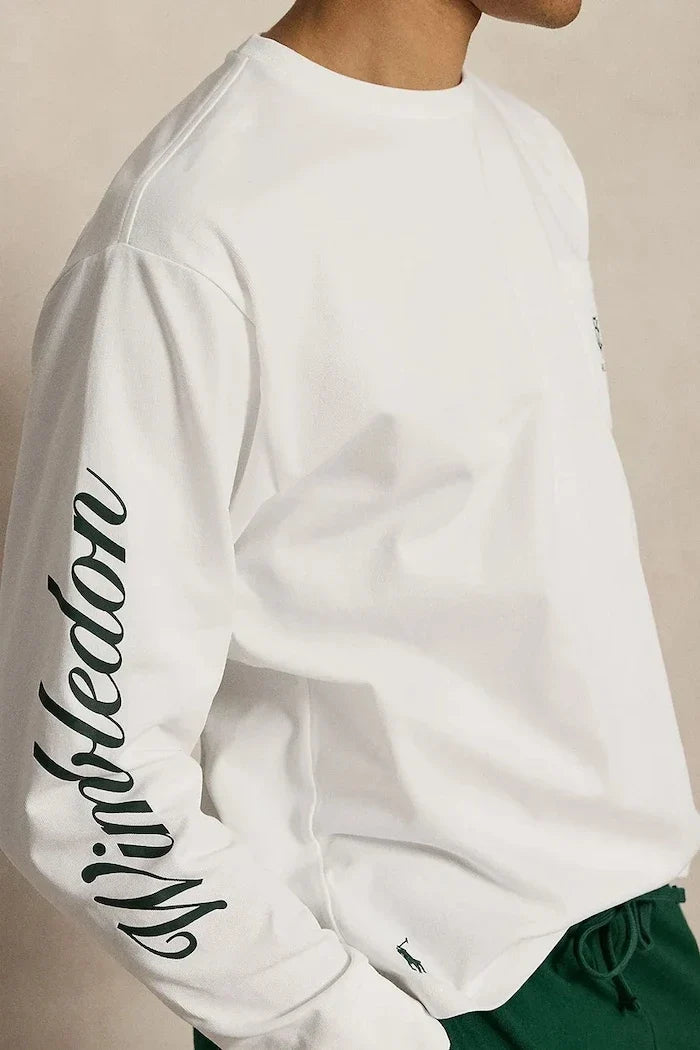 Polo Ralph Lauren erkek pamuklu uzun kollu bluz Wimbledon