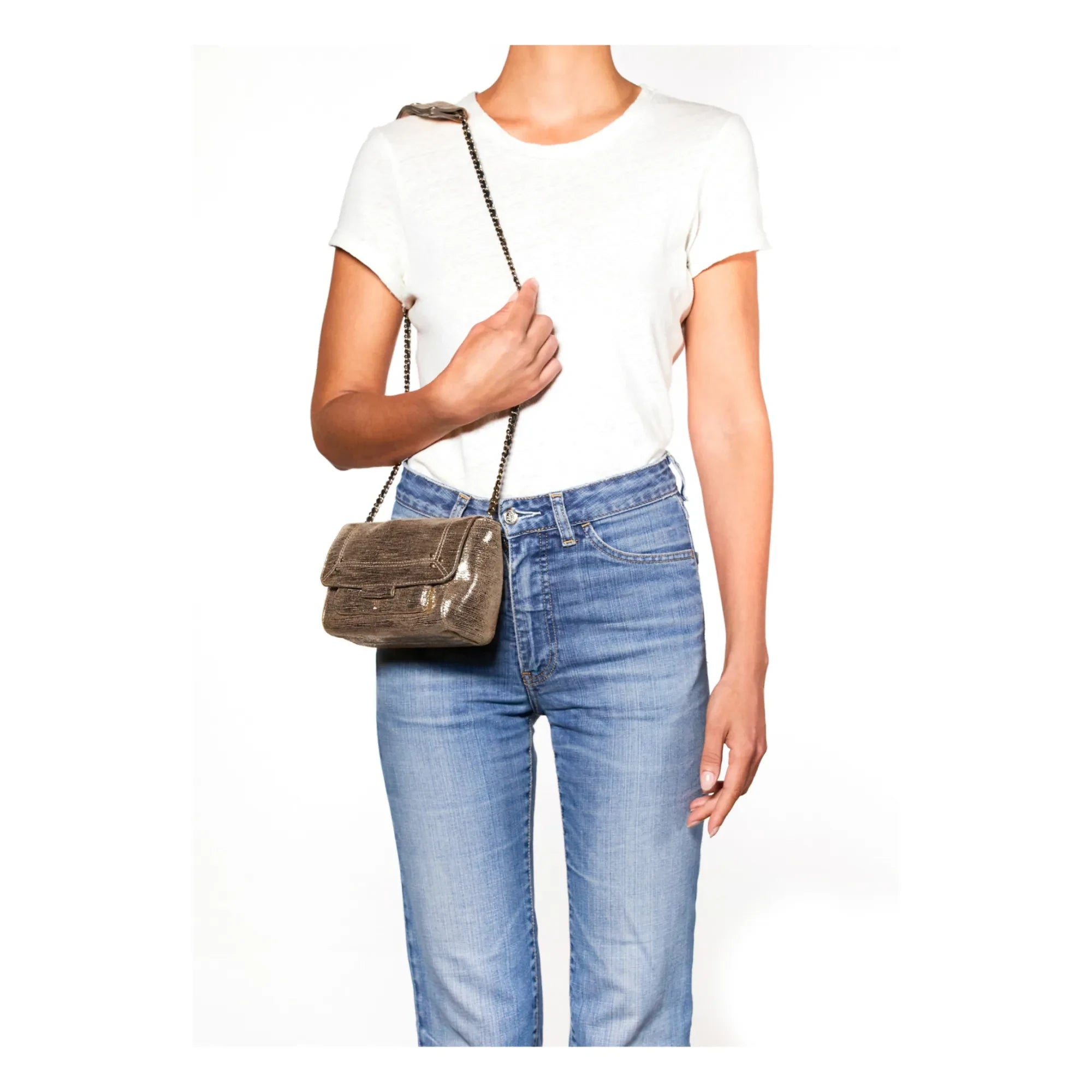 Jérôme Dreyfuss - Lulu S Lamé Tasche | Champagner