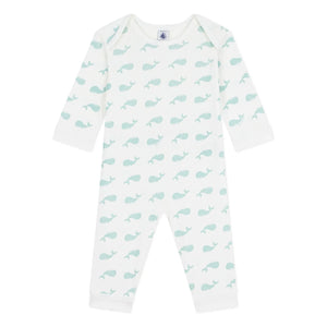 Petit Bateau - Whale Sleep Well Schlafanzug | Ecru