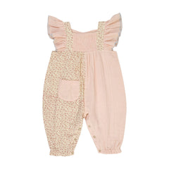 Lilinoa - Maryse Pamuk Gazlı Patchwork Tulum | Pembe