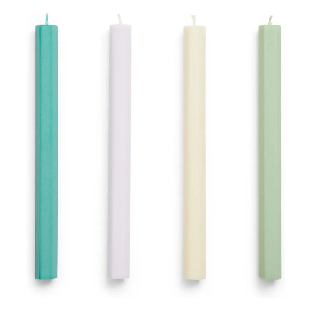 Hallo - Sechseckige Pastellkerzen - 4er Set | Pastell