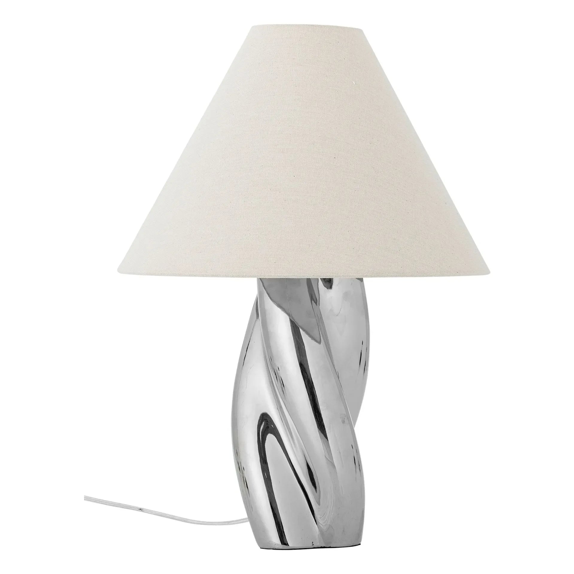 Bloomingville - Silva Steinzeug-Tischlampe | Silber