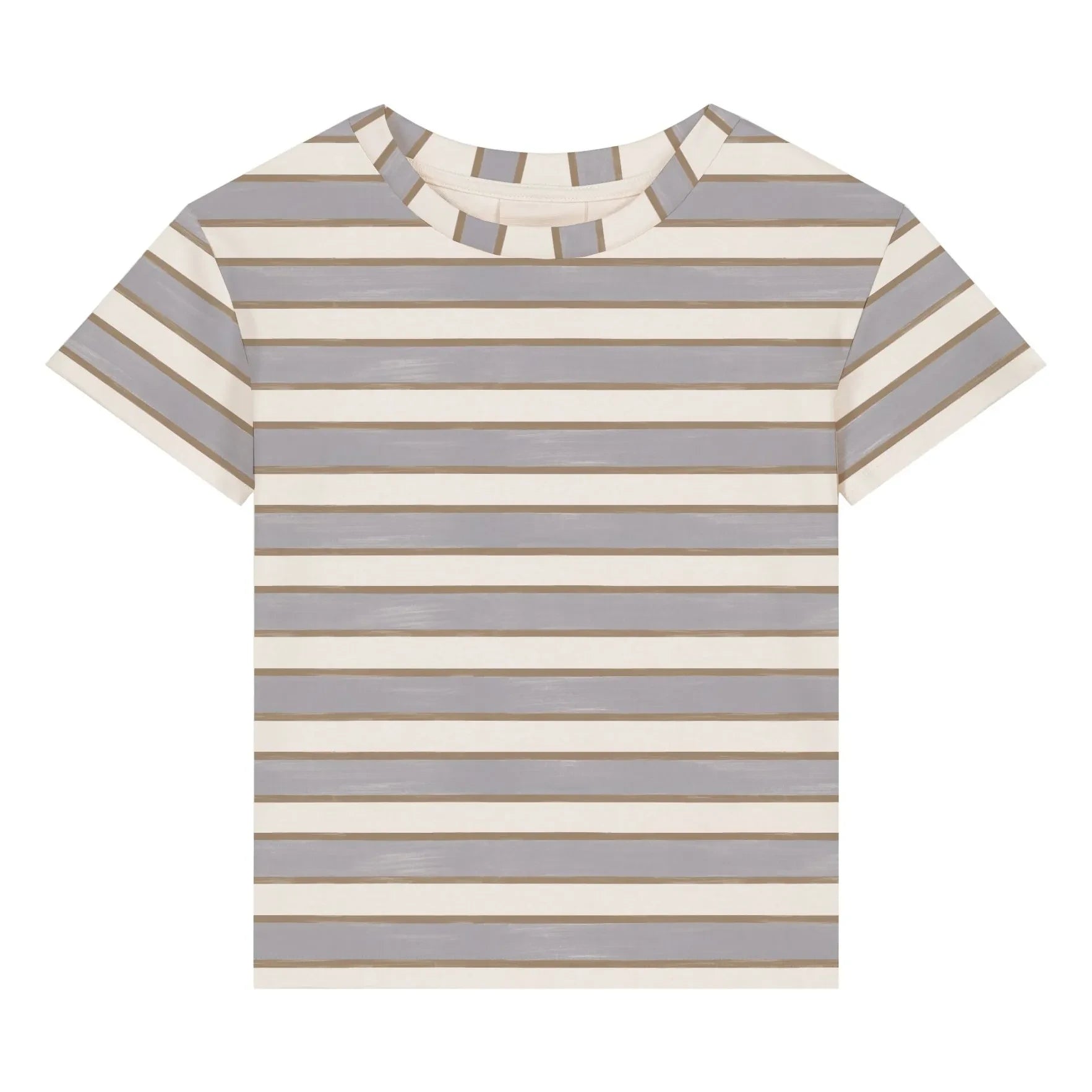 Studio Bohème - Basic gestreiftes T-Shirt aus Bio-Baumwolle | Hellblau