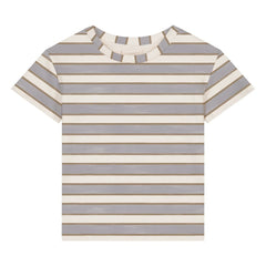 Studio Bohème - Basic gestreiftes T-Shirt aus Bio-Baumwolle | Hellblau