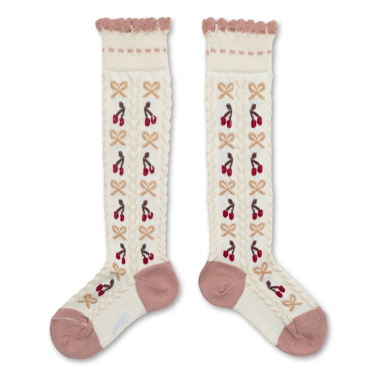 Collégien - Cherry Knot Socken | Gebrochenes Weiß