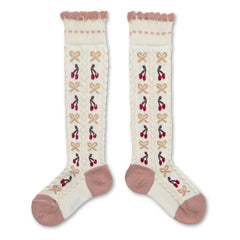 Collégien - Cherry Knot Socken | Gebrochenes Weiß