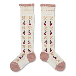 Collégien - Cherry Knot Socken | Gebrochenes Weiß