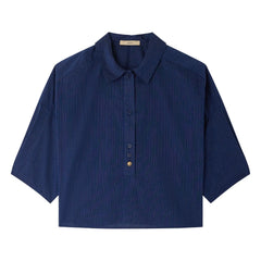 Sessùn - Gestreiftes U-Shirt aus Baumwolle | Marineblau