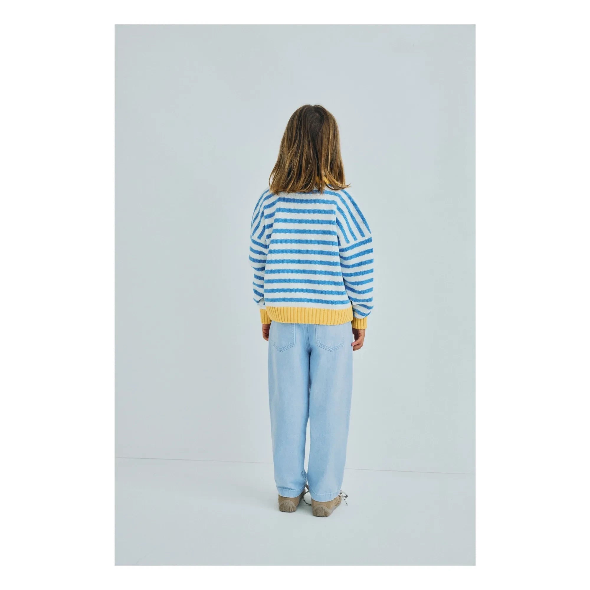 the new society - Gestreifter Marigold Pullover | Hellblau