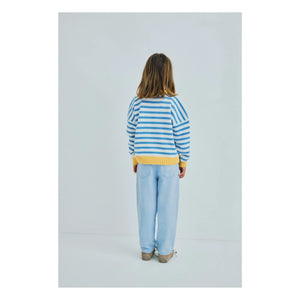 the new society - Gestreifter Marigold Pullover | Hellblau