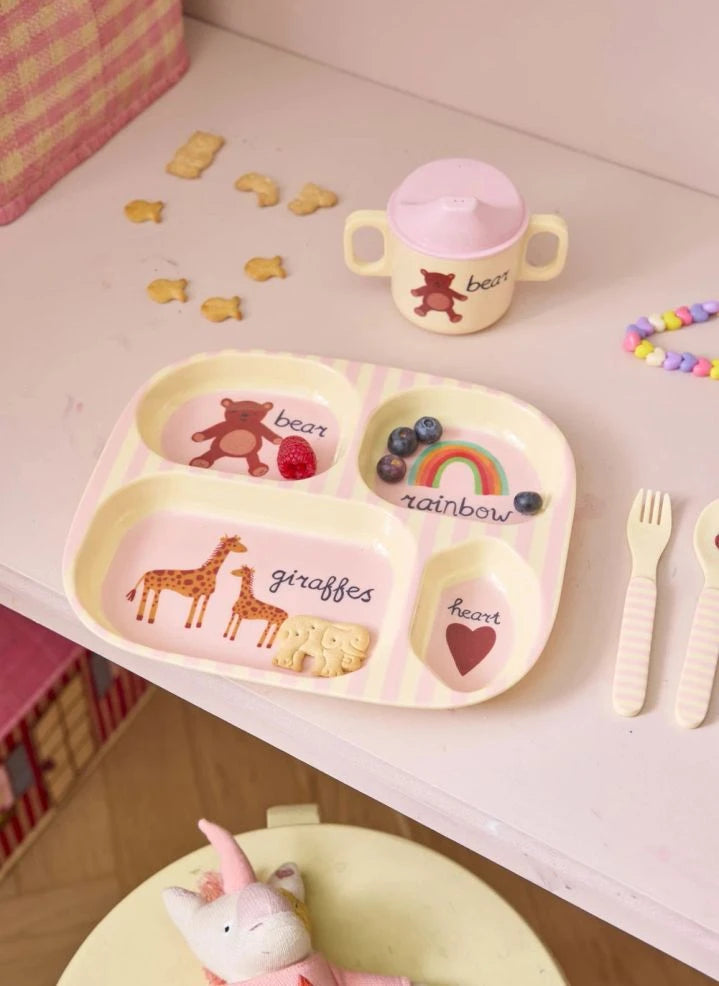 Rice - ABC Melamin Mittagsbox Set | Hellrosa