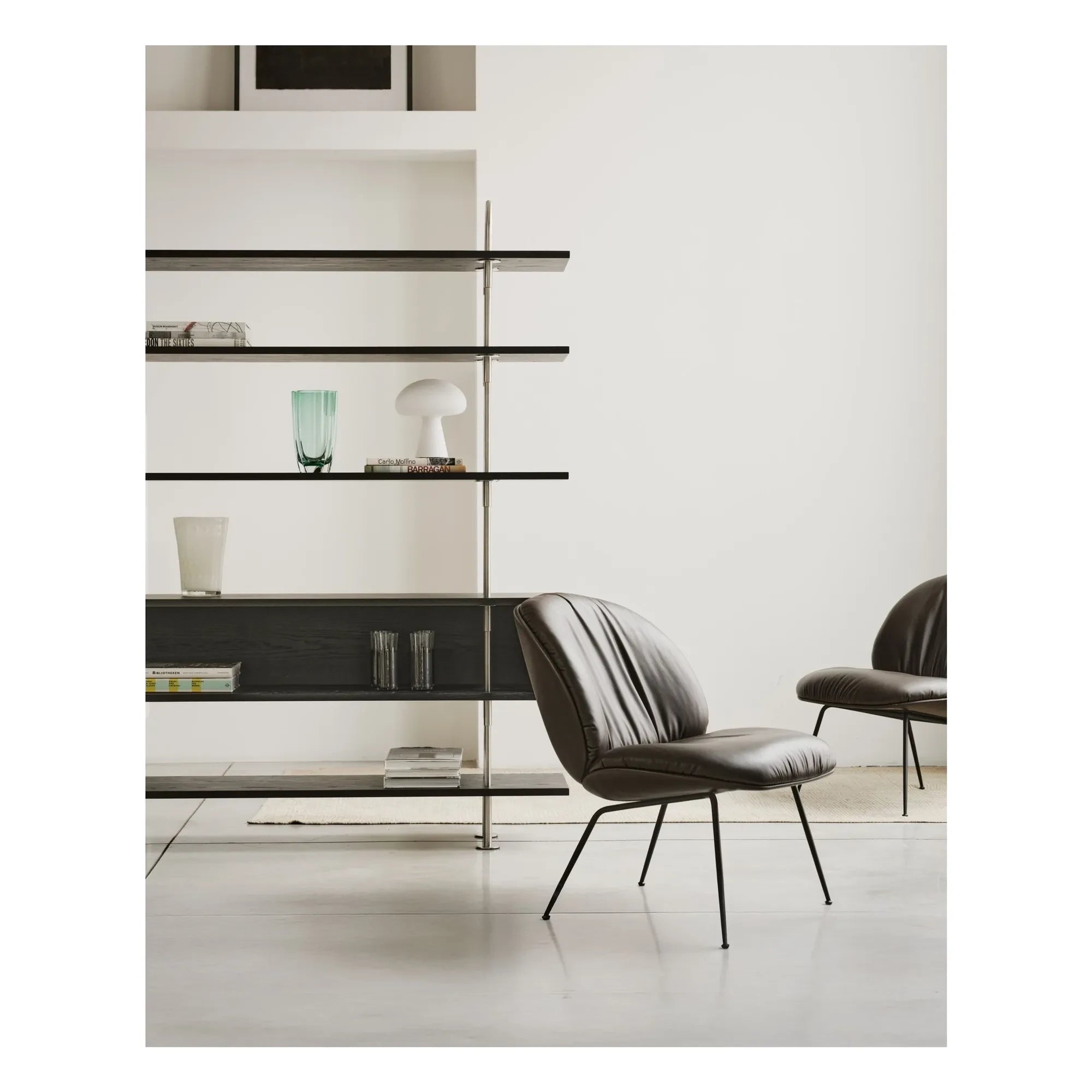 Gubi - Beetle Lounge Chair, weiches Leder, Gamfratesi | Kaffee
