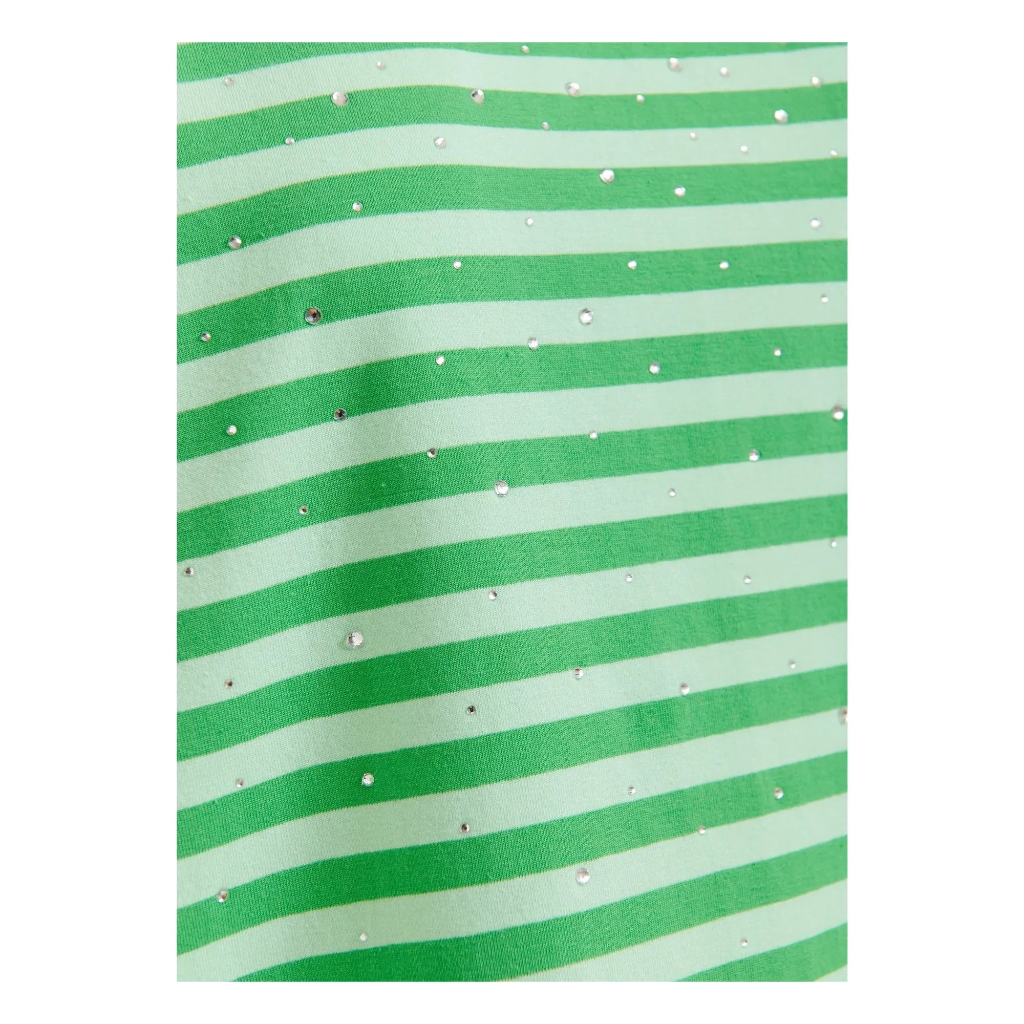 Essentiel Antwerp – Joste gestreiftes T-Shirt mit Strasssteinen | Grün