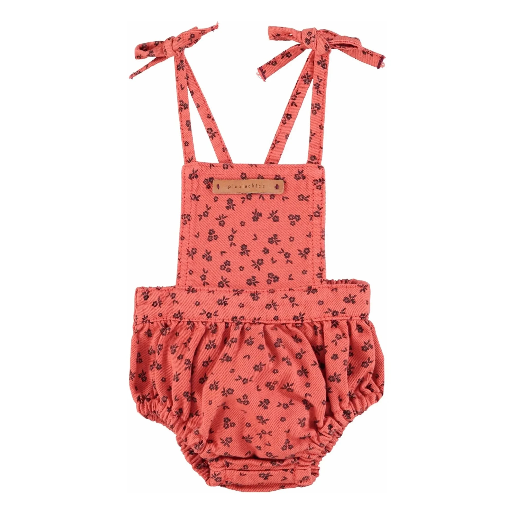 Piupiuchick - Strampler mit Blumenmuster | Koralle