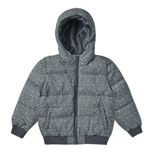 Rylee + Cru - Gesteppte Crop-Jacke mit Blumenmuster | Grau