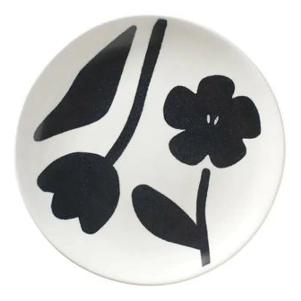 Broste Copenhagen - Flora Steingut Teller | Schwarz