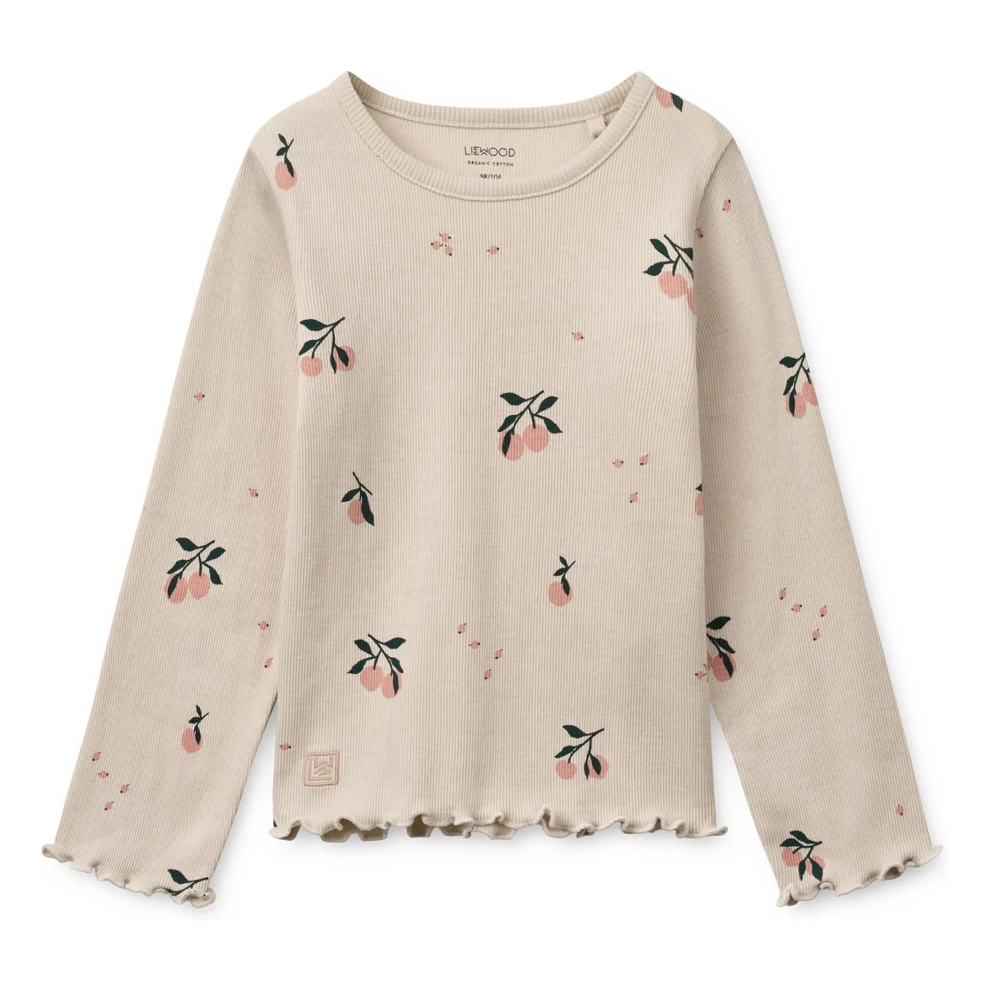 Liewood - Nieve Geripptes T-Shirt Pfirsich Bio-Baumwolle | Ecru