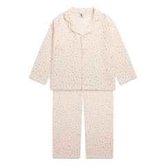 Sleepy Doe - Pyjama aus Bio-Musselin mit Blumenmuster | Hellrosa
