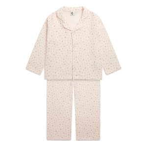 Sleepy Doe - Pyjama aus Bio-Musselin mit Blumenmuster | Hellrosa