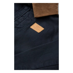 Copenhagen Colors – Jacke mit Samtkragen aus Twill aus Bio-Baumwolle | Marineblau