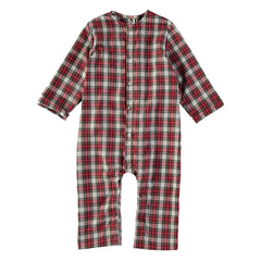 Risu Risu - Cosi Organik Pamuklu Ekose Pijama | Kırmızı