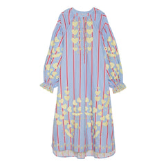 SISSEL EDELBO - Elisabeth Gestreiftes Kleid | Blau