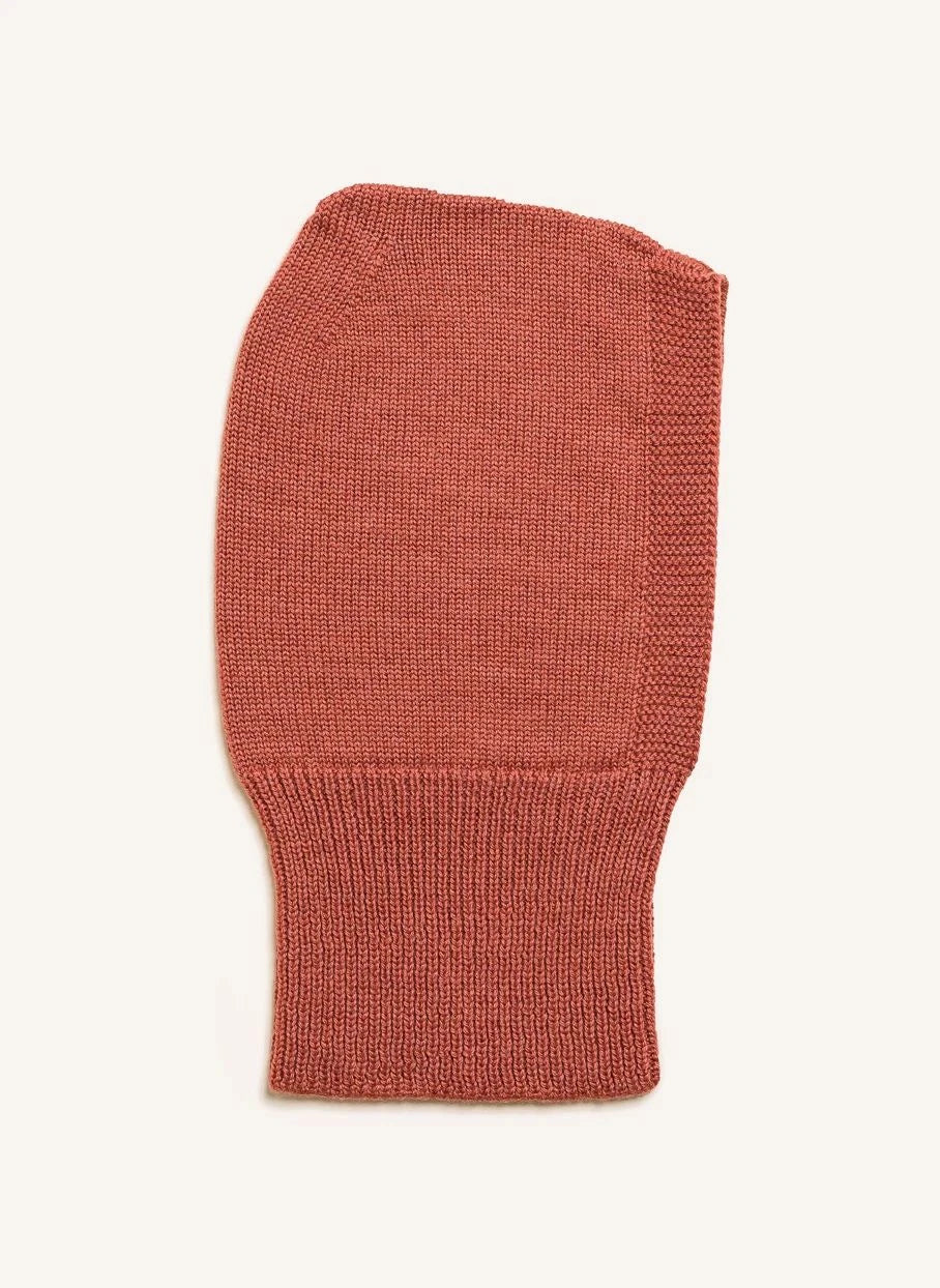 Hvid - Eddy Merinos Wolle Balaklava | Ziegelrot